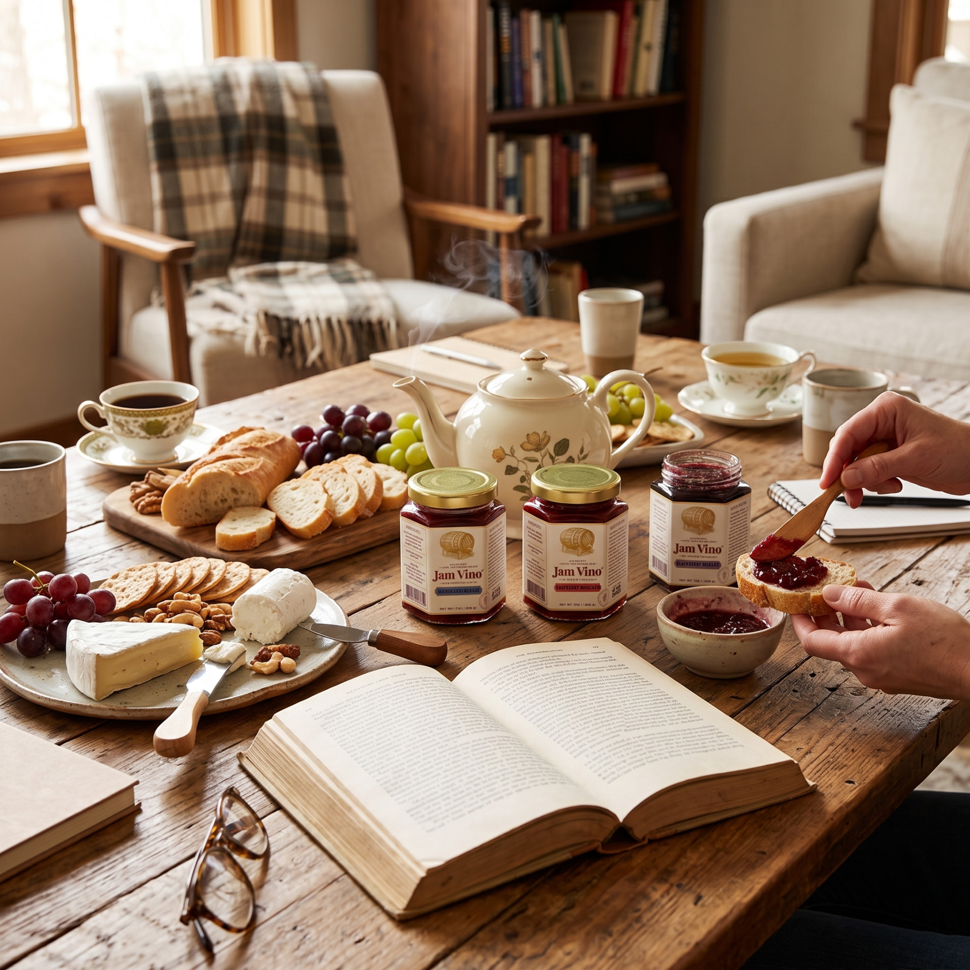 Book Club moment with Jam Vino